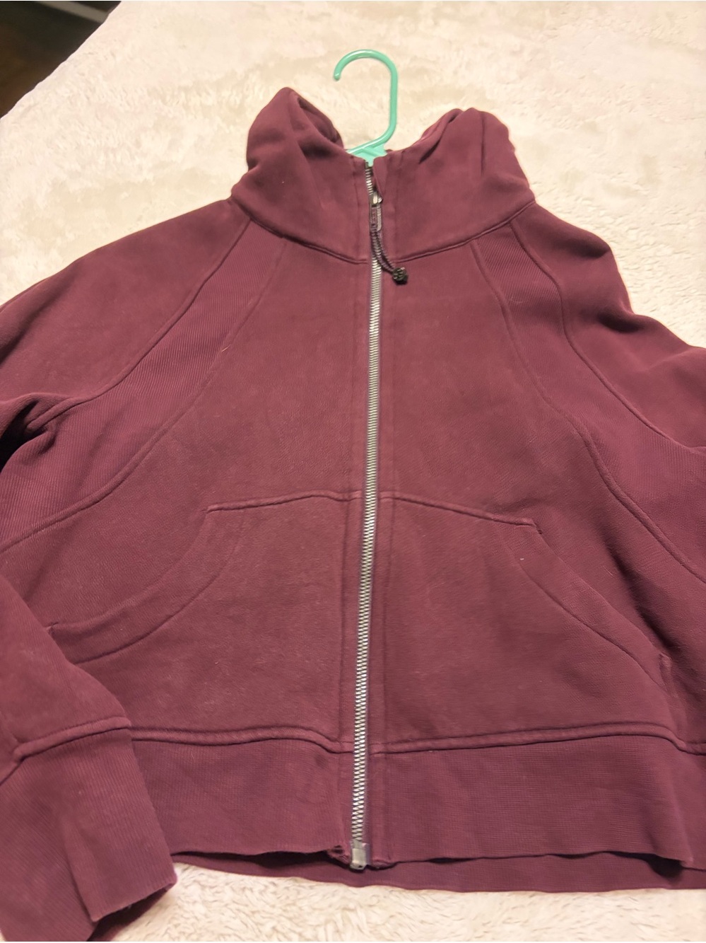 Lululemon cropped full zip scuba Hooded Sweatshirt - Deep Burgundy xs/sm